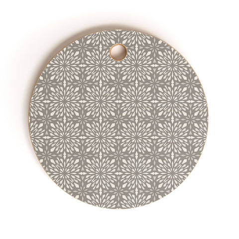 Pimlada Phuapradit Geo star tiles 2 Grey Cutting Board Round
