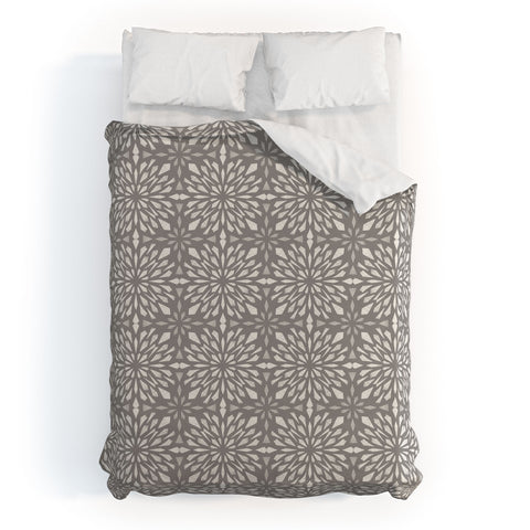 Pimlada Phuapradit Geo star tiles 2 Grey Duvet Cover