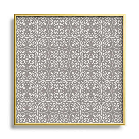 Pimlada Phuapradit Geo star tiles 2 Grey Square Metal Framed Art Print