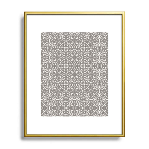 Pimlada Phuapradit Geo star tiles 2 Grey Metal Framed Art Print