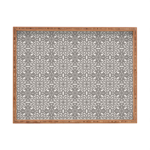 Pimlada Phuapradit Geo star tiles 2 Grey Rectangular Tray