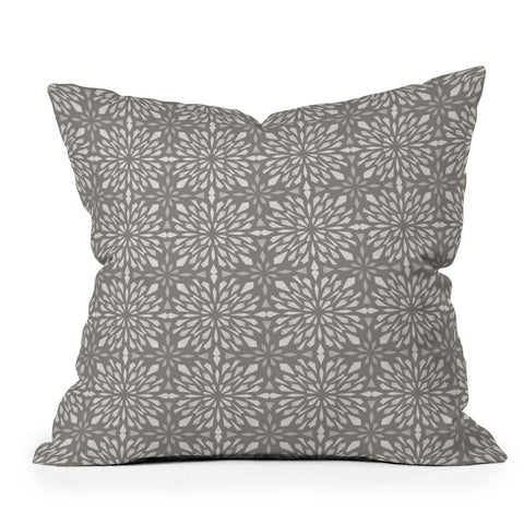 Pimlada Phuapradit Geo star tiles 2 Grey Throw Pillow