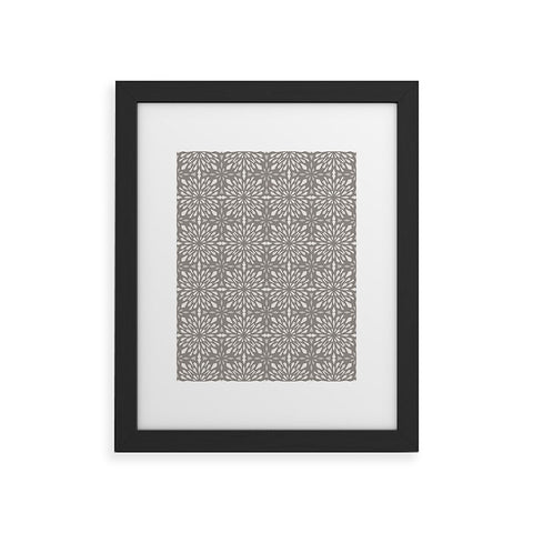Pimlada Phuapradit Geo star tiles 2 Grey Framed Art Print