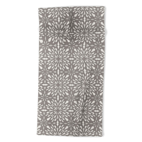 Pimlada Phuapradit Geo star tiles 2 Grey Beach Towel