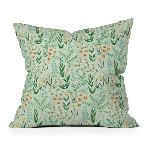 Pimlada Phuapradit Green garden 02 Outdoor Throw Pillow