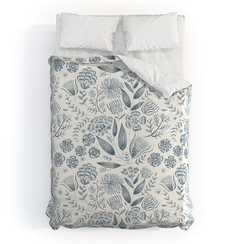 Pimlada Phuapradit Grey Leaf Duvet Cover