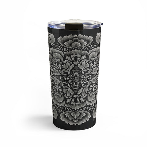 Pimlada Phuapradit Lace Doily drawing black Travel Mug