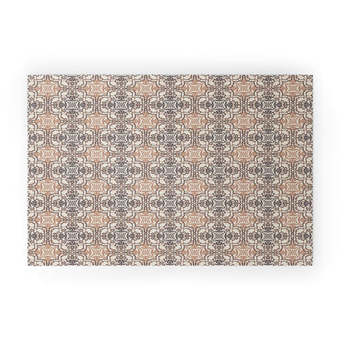Pimlada Phuapradit Lace Tiles Beige and Brown Welcome Mat