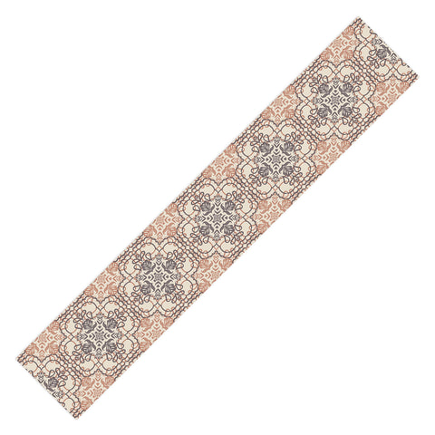 Pimlada Phuapradit Lace Tiles Beige and Brown Table Runner