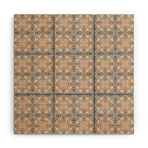 Pimlada Phuapradit Lace Tiles Beige and Brown Wood Wall Mural