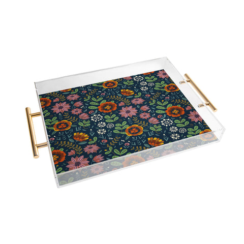 Pimlada Phuapradit midnight bloom 1 Acrylic Tray