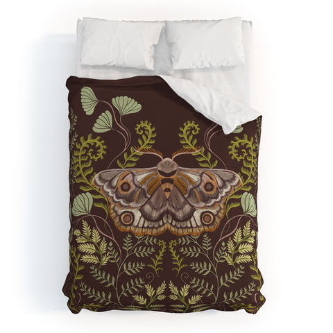 Pimlada Phuapradit Moth and fern Duvet Cover