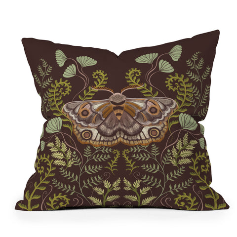 Pimlada Phuapradit Moth and fern Throw Pillow
