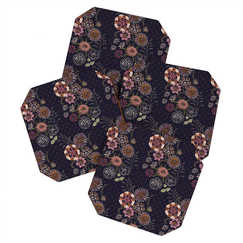 Pimlada Phuapradit Navy bouquet Coaster Set