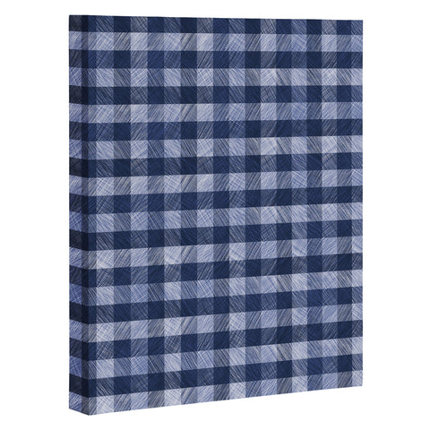 Pimlada Phuapradit Navy Gingham Art Canvas