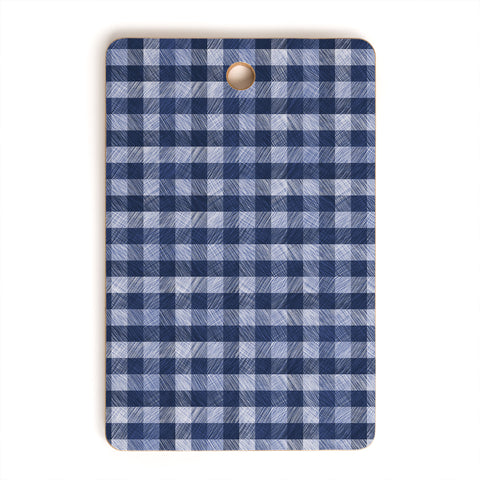 Pimlada Phuapradit Navy Gingham Cutting Board Rectangle