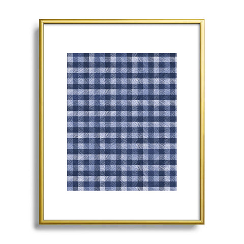 Pimlada Phuapradit Navy Gingham Metal Framed Art Print
