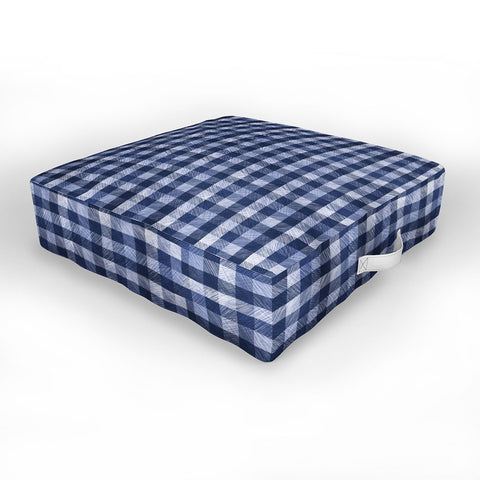 Pimlada Phuapradit Navy Gingham Outdoor Floor Cushion