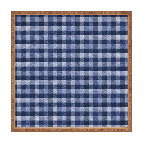 Pimlada Phuapradit Navy Gingham Square Tray