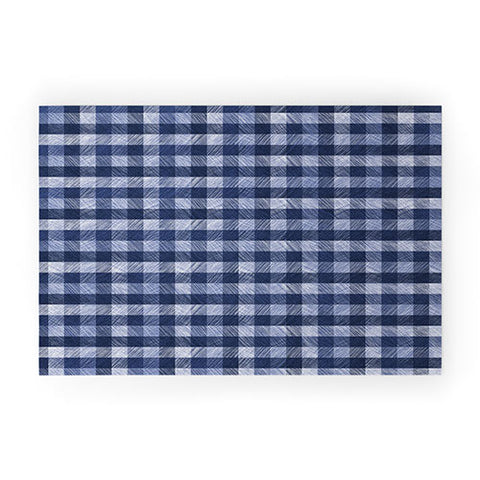 Pimlada Phuapradit Navy Gingham Welcome Mat