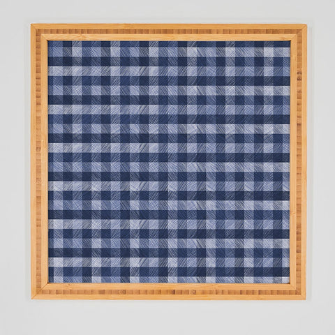 Pimlada Phuapradit Navy Gingham Framed Wall Art