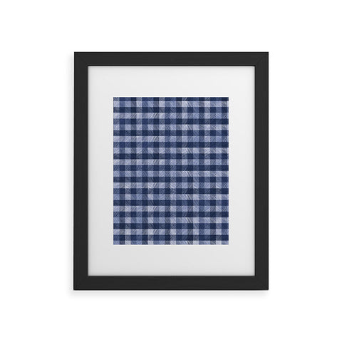 Pimlada Phuapradit Navy Gingham Framed Art Print