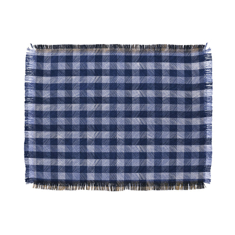 Pimlada Phuapradit Navy Gingham Throw Blanket