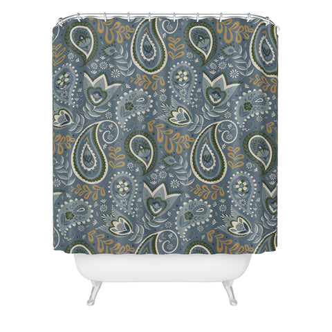 Pimlada Phuapradit Paisley Floral 2492 Shower Curtain