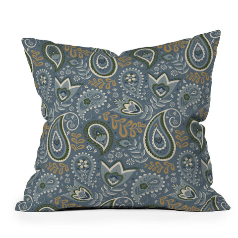 Pimlada Phuapradit Paisley Floral 2492 Throw Pillow