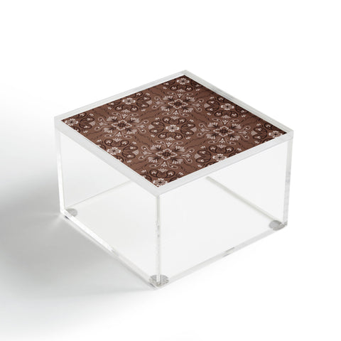 Pimlada Phuapradit Paisley Floral Tiles Brown Acrylic Box