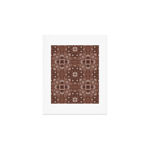 Pimlada Phuapradit Paisley Floral Tiles Brown Art Print