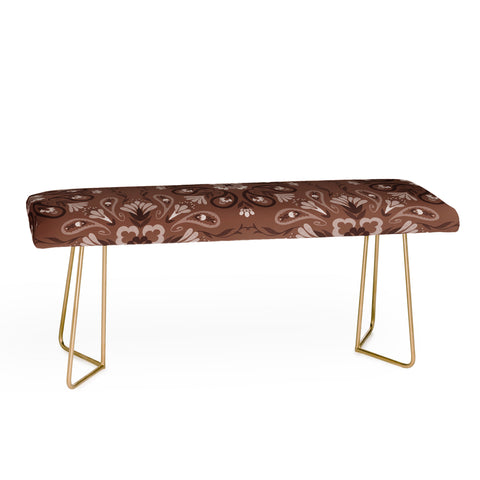 Pimlada Phuapradit Paisley Floral Tiles Brown Bench