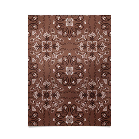 Pimlada Phuapradit Paisley Floral Tiles Brown Poster