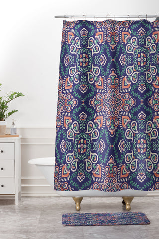 Pimlada Phuapradit Paisley tiles 02 Shower Curtain And Mat