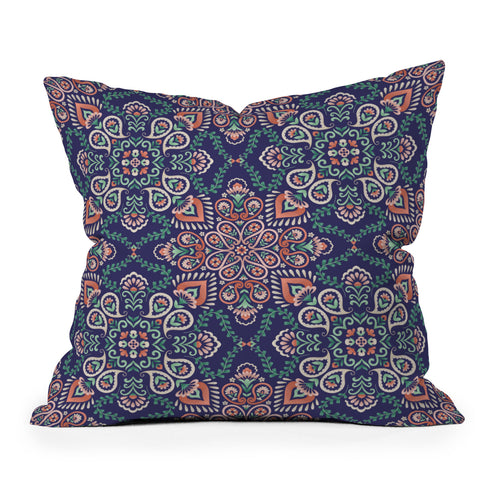 Pimlada Phuapradit Paisley tiles 02 Throw Pillow