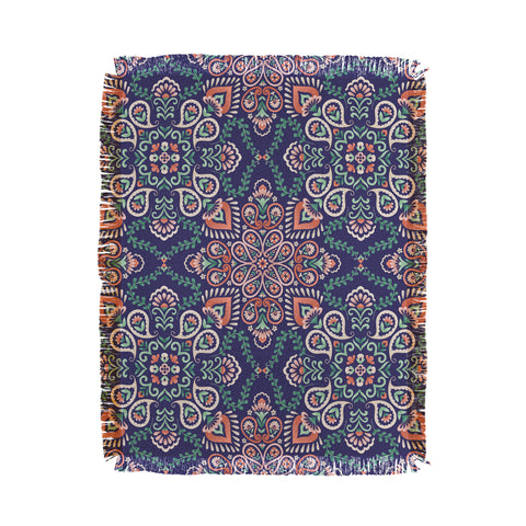 Pimlada Phuapradit Paisley tiles 02 Throw Blanket