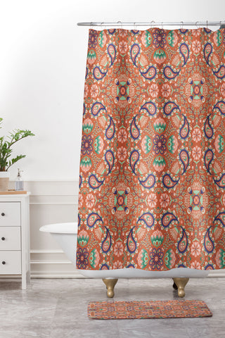 Pimlada Phuapradit Paisley Tiles 3 Shower Curtain And Mat
