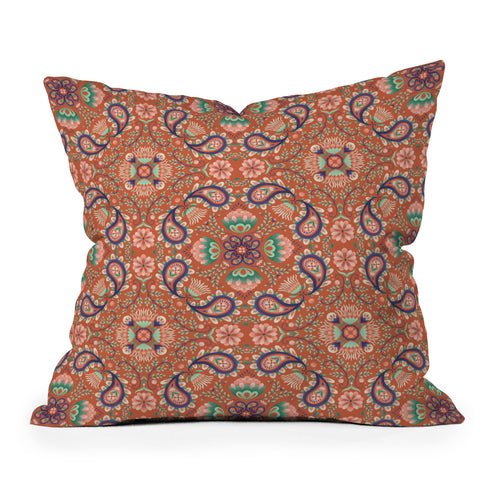 Pimlada Phuapradit Paisley Tiles 3 Throw Pillow