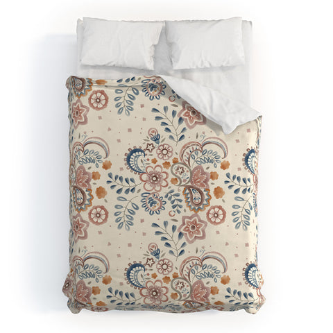 Pimlada Phuapradit Paisley with floral Duvet Cover