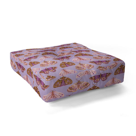 Pimlada Phuapradit Patterned Moths Floor Pillow Square