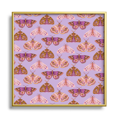 Pimlada Phuapradit Patterned Moths Square Metal Framed Art Print