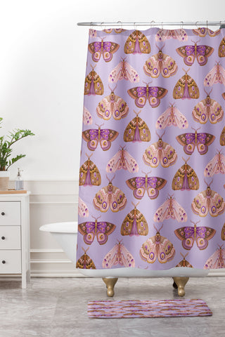 Pimlada Phuapradit Patterned Moths Shower Curtain And Mat