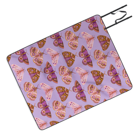 Pimlada Phuapradit Patterned Moths Picnic Blanket