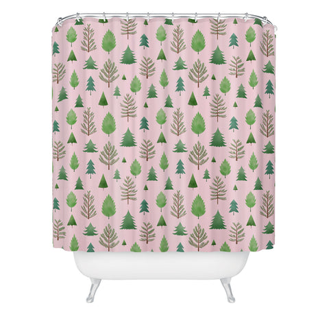 Pimlada Phuapradit Pine tree pattern Shower Curtain