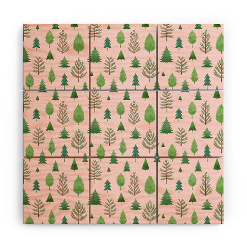 Pimlada Phuapradit Pine tree pattern Wood Wall Mural
