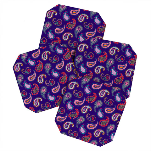 Pimlada Phuapradit Purple Paisleys Coaster Set