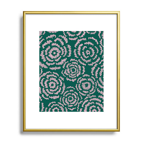 Pimlada Phuapradit Scalloped Flowers Metal Framed Art Print