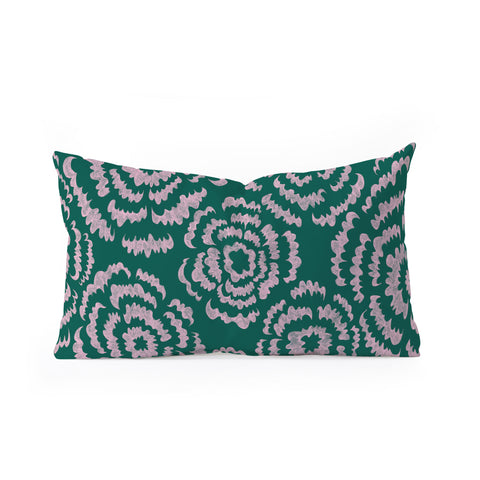 Pimlada Phuapradit Scalloped Flowers Oblong Throw Pillow