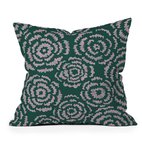 Pimlada Phuapradit Scalloped Flowers Outdoor Throw Pillow