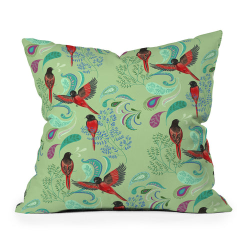 Pimlada Phuapradit Scarlet Minivet Outdoor Throw Pillow